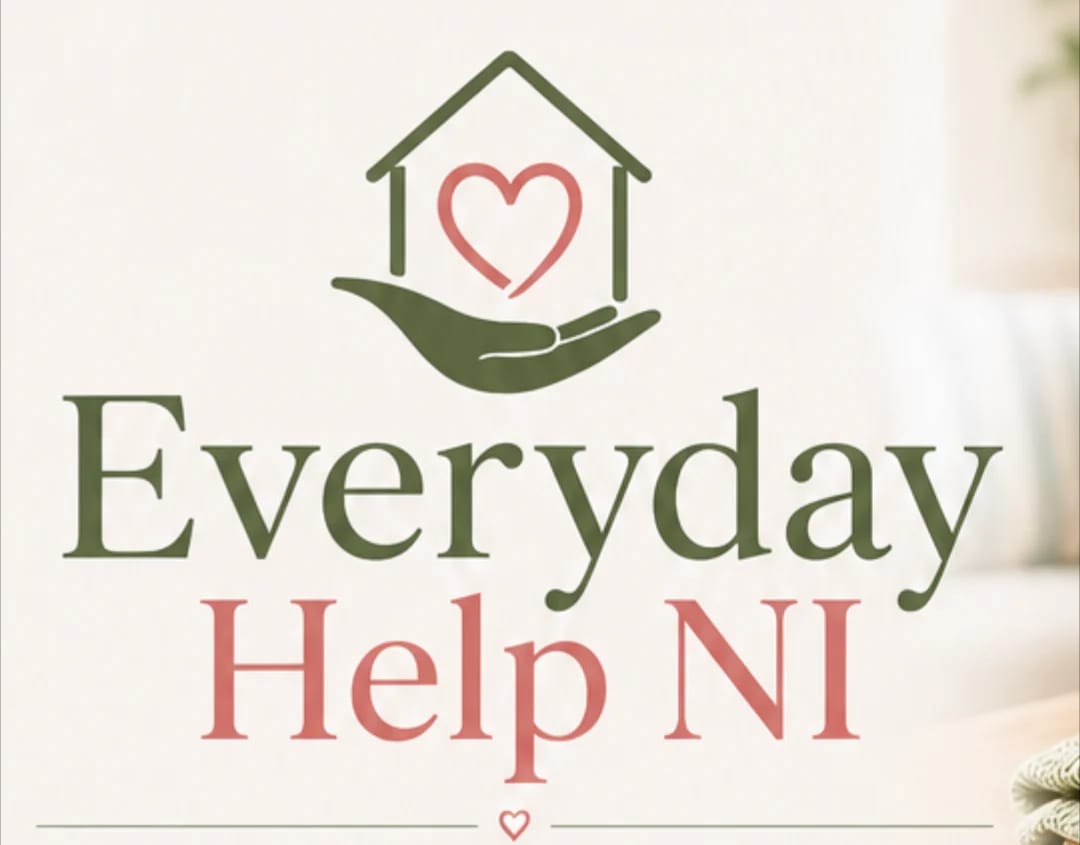 Everyday Help NI logo with a caring hand, home and heart